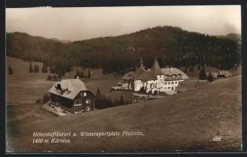 AK Flattnitz /Kärnten, Ortspartie mit Kirche