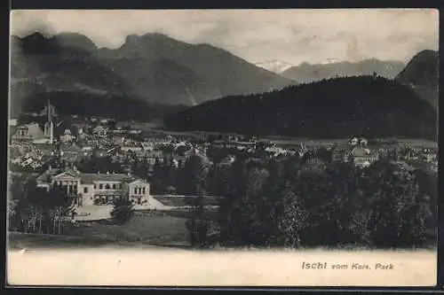 AK Ischl, Teilansicht mit Kirche vom Kais. Park