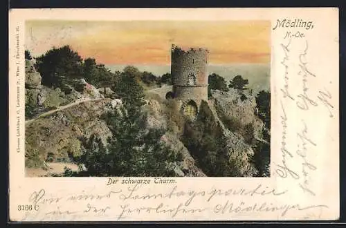 AK Mödling, Blick auf den Schwarzen Turm