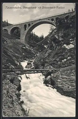 AK Mallnitz, Dösenbach mit Dösenbach-Viaduct der Tauernbahn