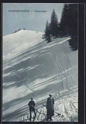 AK Kitzbühel /Tirol, Ehrenbachhöhe, Ochsenalpe mit Skiläufern
