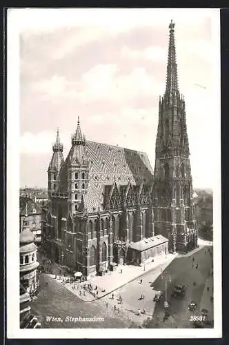 AK Wien, Stephansdom aus der Vogelschau