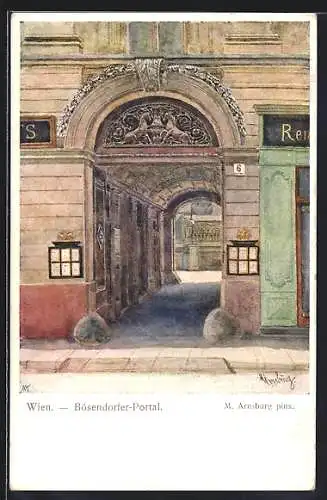 Künstler-AK Wien, Bösendorfer Konzertsaal, Bösendorfer Portal