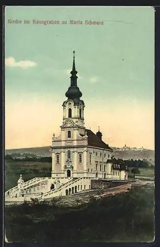 AK Wien, Grinzing, Kaasgraben, Kirche Maria Schmerz