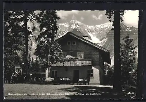 AK Ramsau am Dachstein, Berggasthaus am Kulmberg gegen Scheichenspitze