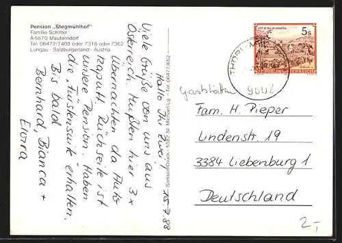 AK Mauterndorf, Hotel-Pension Stegmühlhof von Familie Schitter