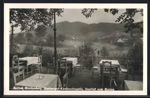 AK Gleichenberg, Restaurant Constantinquelle, Ausblick vom Garten
