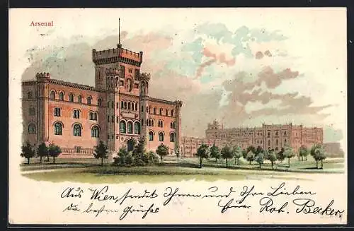 Künstler-AK Wien, Blick auf das Arsenal