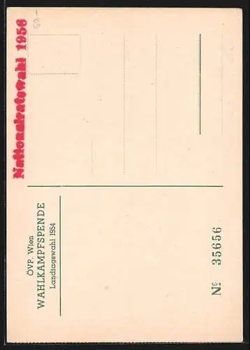 Künstler-AK Wien, Wahlkampfspende zur Landtagswahl 1954 an die ÖVP, Stefansdom