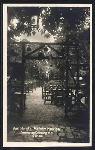 AK Wien XIX, Grinzing, Karl Hengl`s Höchster Heuriger, Garten