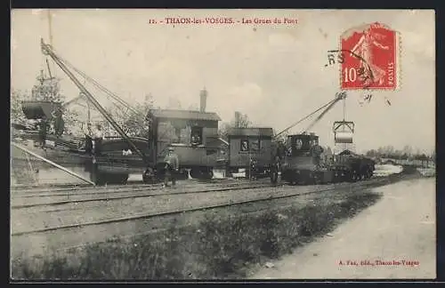 AK Thaon-les-Vosges, Les Grues du Pont