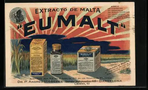 Künstler-AK Reklame Eumalt, Extracto de Malta