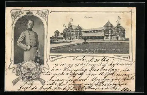 AK Hannover, 14. Deutsches Bundesschiessen 1903, Festhalle, Kronprinz Wilhelm