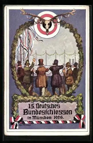 Künstler-AK München, 15. Deutsches Bundesschiessen 1906