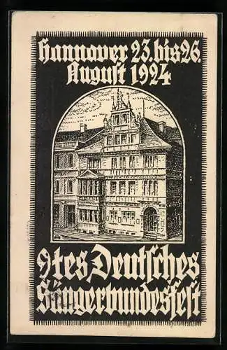 Künstler-AK Hannover, 9tes Deutsches Sängerbundesfest August 1924, Rathaus