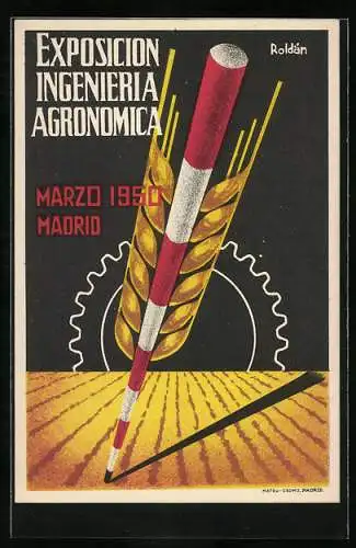 Künstler-AK Madrid, Exposicion Ingenieria Agronomica Marzo 1950