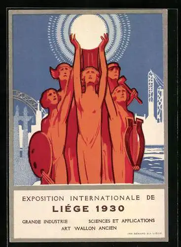 AK Liége, Exposition Internationale 1930, Grande Industrie, Sciences et Applications, Art Wallon Ancien, Ausstellung
