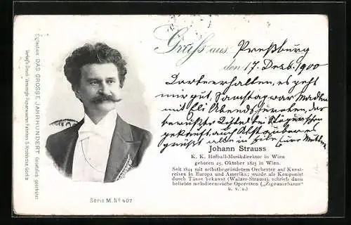 AK Wien, Johann Strauss, K. K. Hofball-Musikdirektor, Geb. 1825