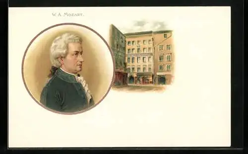 AK Wolfgang Amadeus Mozart, Profil, Geburtshaus