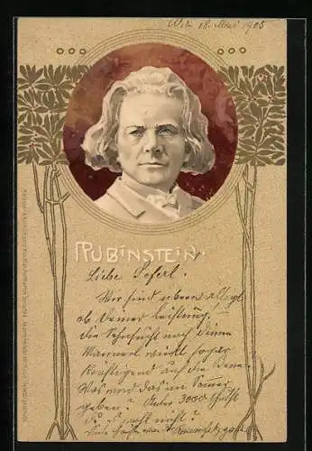 AK Portrait von Anton Rubinstein, Komponist