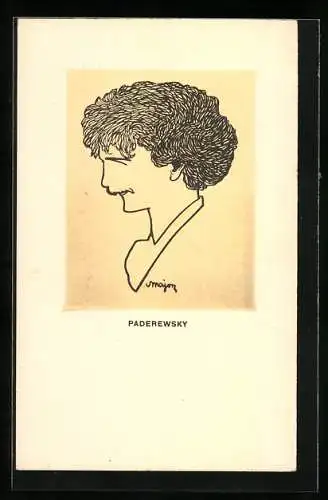 AK Portrait von Paderewski, Komponist