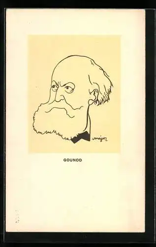 Künstler-AK Gounod, Zeichnung des Komponisten