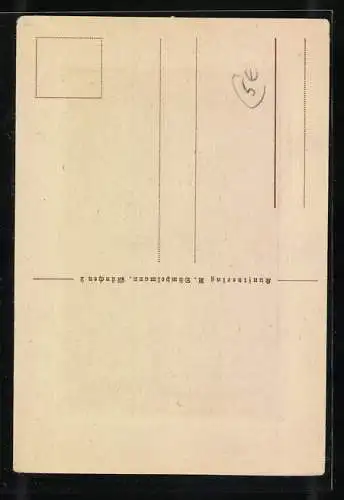 Künstler-AK Max Reger, Portrait des Autors von Karl Bauer