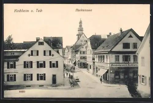 AK Kirchheim u. Teck, Marktstrasse mit Manufakturwarengeschäft