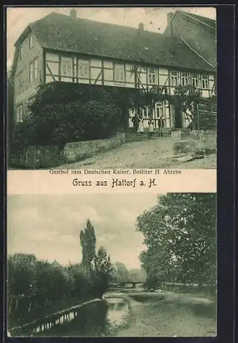 AK Hattorf / Harz, Gasthof zum Deutschen Kaiser, Uferpartie