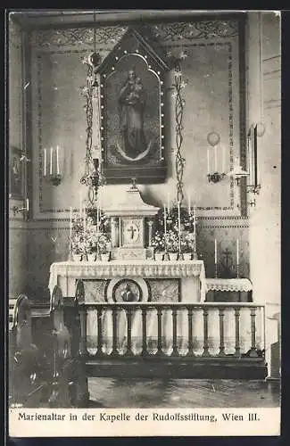 AK Wien, Marienaltar in der Kapelle der Rudolfstiftung