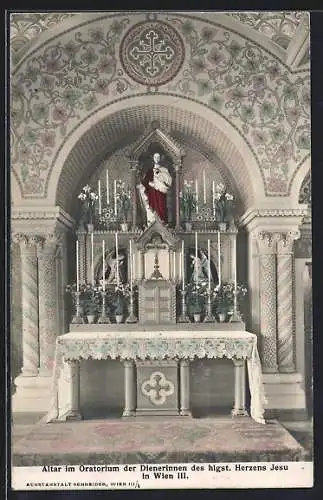 AK Wien, Altar im Oratorium der Dienerinnen des hlgst. Herzens Jesu