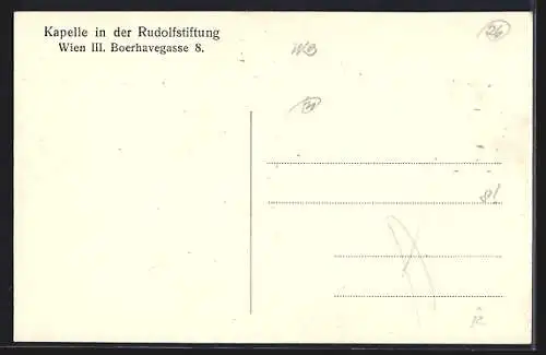 AK Wien, Kapelle in der Rudolfstiftung, Boerhavegasse 8