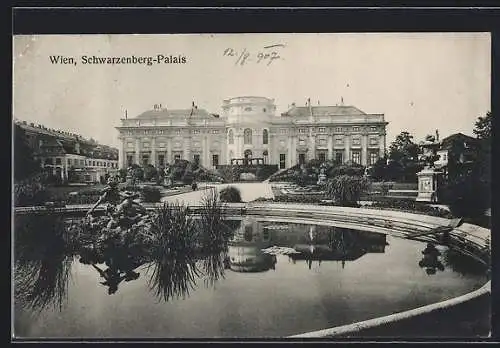 AK Wien, Schwarzenberg-Palais mit Garten
