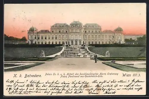 AK Wien, K. k. Belvedere, Palais des Erzherzog Franz Ferdinand