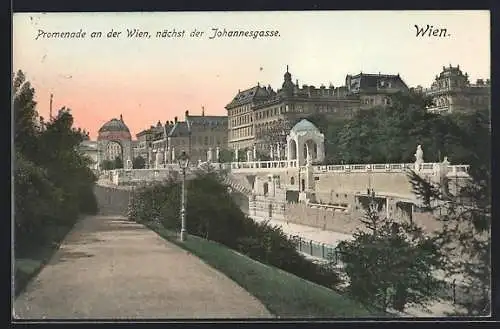 AK Wien I, Promenade an der Wien, nächst der Johannesgasse