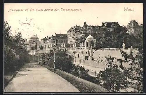 AK Wien, Promenade an der Wien, nächst der Johannesgasse