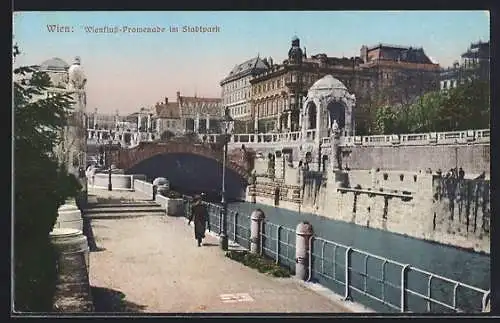 AK Wien, Wienfluss-Promenade im Stadtpark