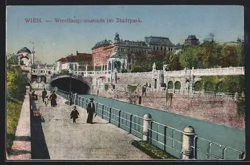 AK Wien, Wienflusspromenade im Stadtpark