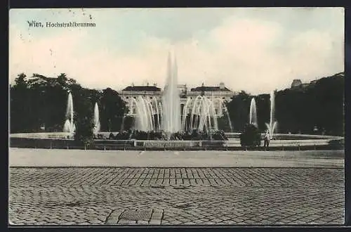 AK Wien, Hochstrahlbrunnen am Schwarzenbergplatz