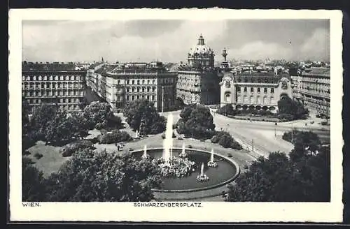AK Wien, Schwarzenbergplatz, Hochstrahlbrunnen