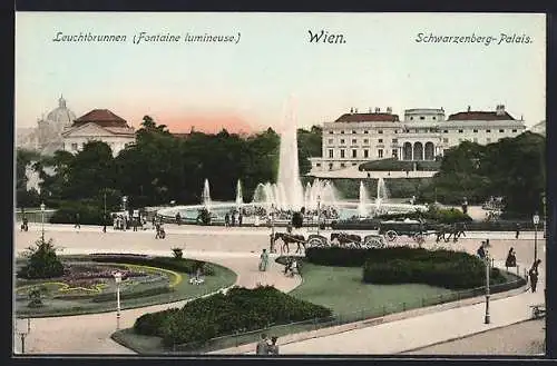 AK Wien, Schwarzenberg-Palais und Leuchtbrunnen