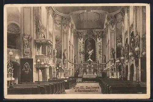 AK Wien, Inneres der Garnisonskirche