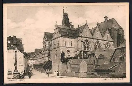 AK Marburg, Strassenpartie an der Universität