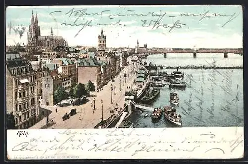 AK Köln a. Rhein, Strassenblick auf den Leystapel