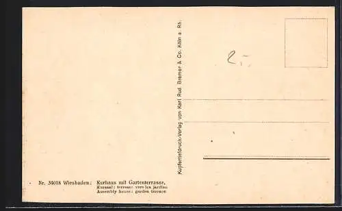 AK Wiesbaden, Kurhaus mit Gartenterrasse