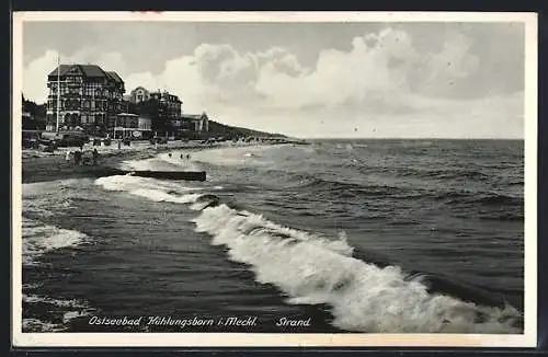 AK Kühlungsborn i. Meckl., Strandpartie, Kurhotel