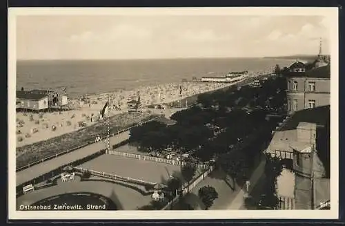 AK Zinnowitz, Strand aus der Vogelschau