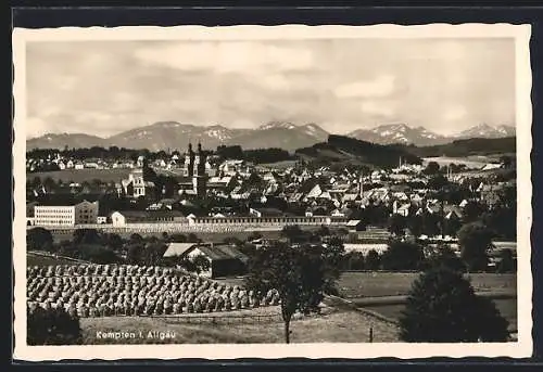 AK Kempten i. Allgäu, Ortsansicht mit Bergpanorama