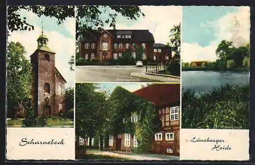 AK Scharnebeck /Lüneburger Heide, Krankenhaus, Kirche, Domäne, Am Mühlenteich