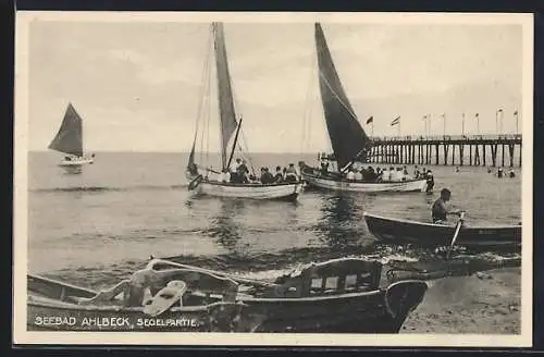 AK Ahlbeck / Seebad, Segelpartie, Boote